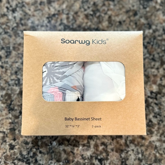 Other - Baby Bassinet Sheet 2-Pack - Gray and White